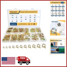 Spring Hose Clamps 6-20mm Assortment Kit for Car Fuel Line and Water Hoses
