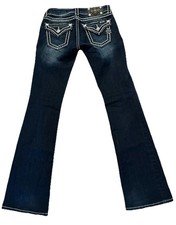 RARE Miss Me Jeans Rhinestone Bootcut dark denim size 26