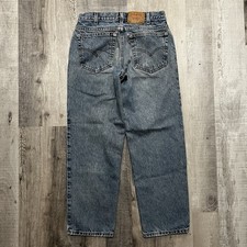 VTG Levis 550 Relaxed Fit Light Wash Blue Denim Mens Jeans Sz 32/27 Fit 30x27