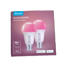 Govee H6008 RGBWW Smart LED Bulb 800lm 9w Alexa & Google 2 Pack 