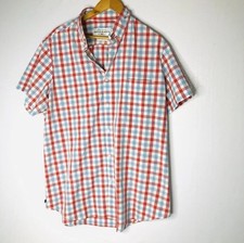 Mizzen  Main Leeward Trim Fit Men's Size XL Short Sleeve Shirt Gingham Checked