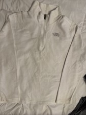 The North Face Girls White Glacier Quarter Zip Fleece Pullover XL 18/20