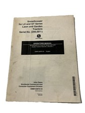 John Deere Operator Service Manual Snowthrower LX GT Tractors OMM133878 C9