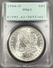 1904-O Morgan Dollar $1 - PCGS MS62 - OGH Rattler Holder Blast White PQ