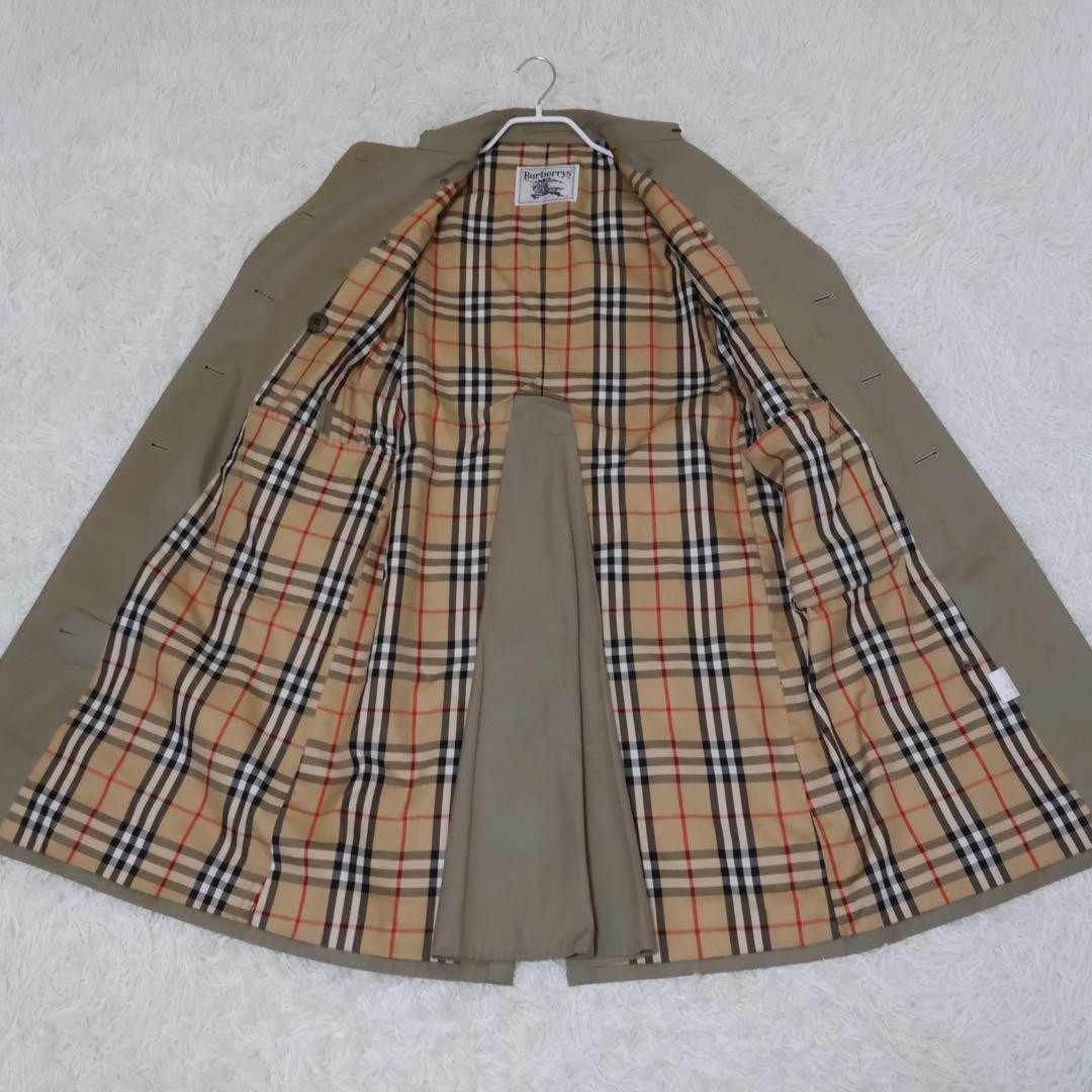 BURBERRY Trench Coat Nova Check Beige Cotton XS Classic Long