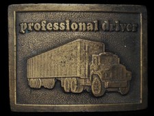 LH17165 VINTAGE 1970s  PROFESSIONAL DRIVER  TRUCK DRIVER BELT BUCKLE