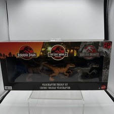 Jurassic Park I The Lost World III Velociraptor Trilogy Set 3 Pack Dinosaurs