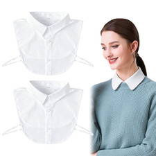 2 Stücke Blusenkragen Einsatz Damen, Weiß Fake Kragen Für Anzug, Baumwolle Krage