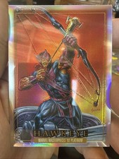 2024 SkyBox Marvel Masterpieces 92 Platinum Rainbow #34 Hawkeye