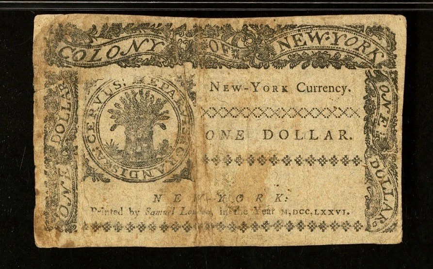 1776 NEW YORK, American Revolution $1 Colonial Currency Bank Note, NY-191, PMG - Image 4 of 4