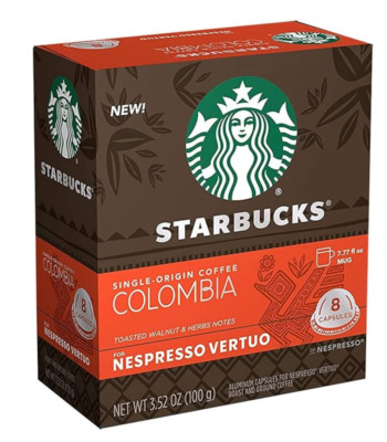 Starbucks Coffee Nespresso Capsules, Colombia Single-Origin Coffee, Medium Roast