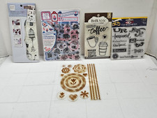 Lot of 5 pkgs clear stamps and embossing folder unused