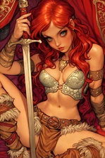 SAVAGE RED SONJA IV Fine Art Print 13x19 Limited Edition 1 of 30 sexy