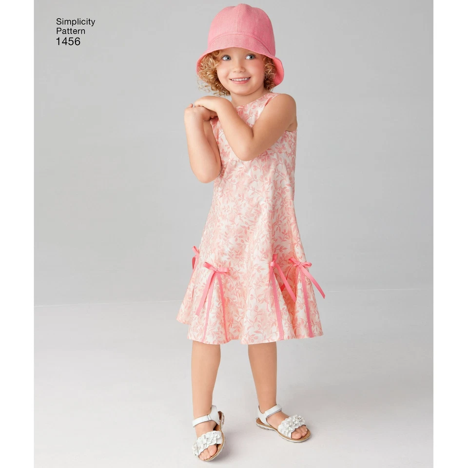 SIMPLICITY 1456 DRESS & HAT CHILD & GIRLS' Sewing Pattern Ages 3-6 & 7-14 - Image 4 of 4