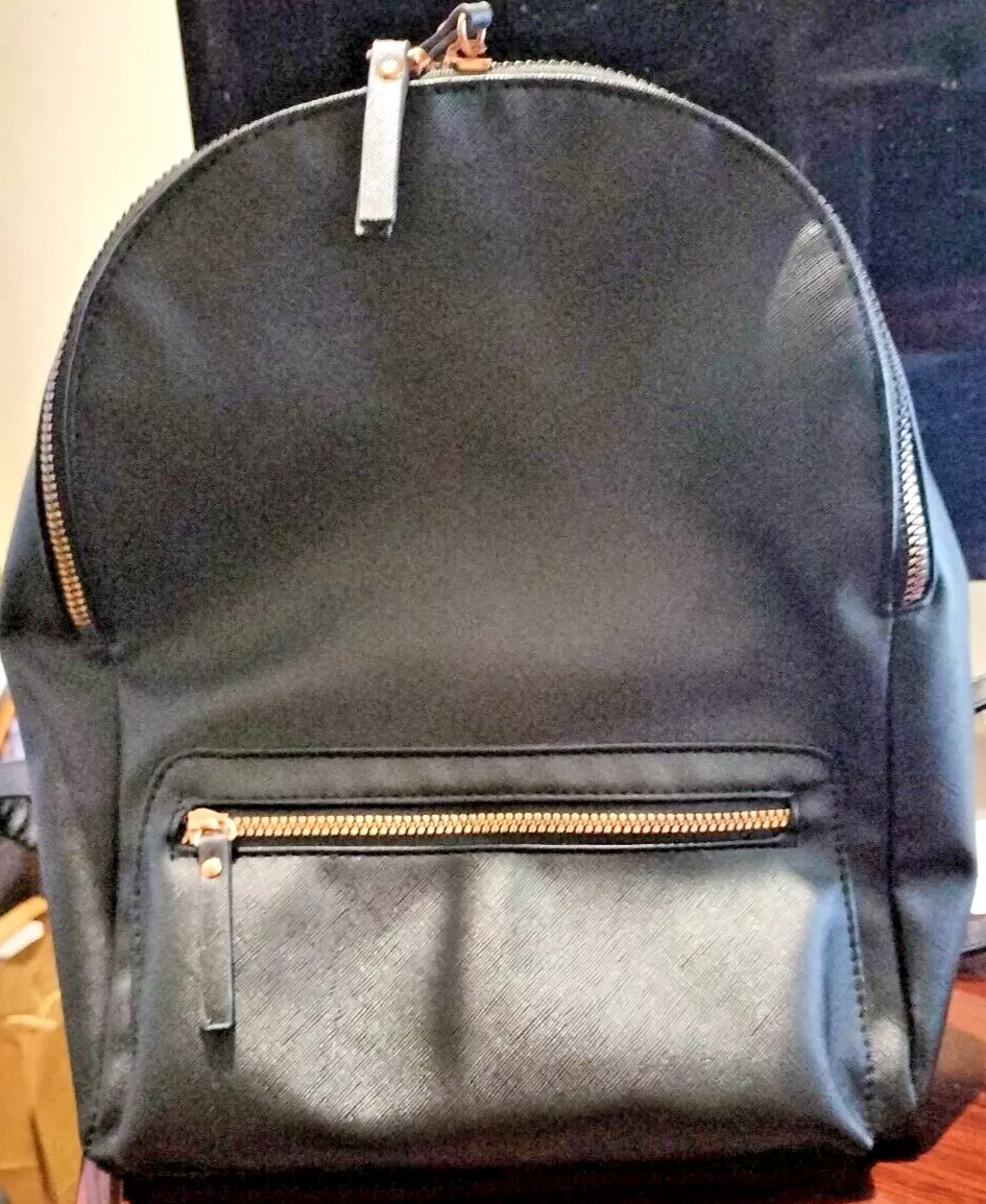 Small black shop leather backpack