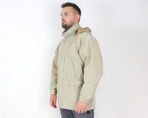 TIMBERLAND Mens L Parka Jacket Coat Hooded Zip Up Unlined Four Front Pockets VTG - Picture 3 of 11