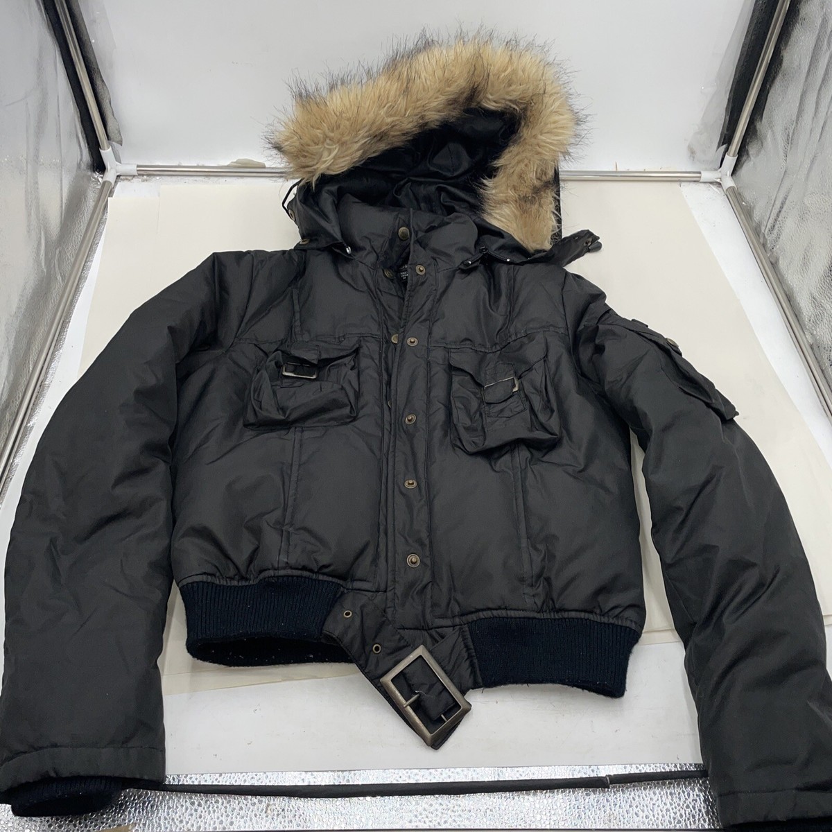 bebe black puffer jacket
