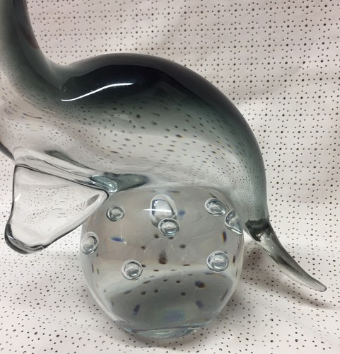 VTG Murano Franco Bottaro Smokey Glass Large Seal Sculpture - Picture 3 of 9