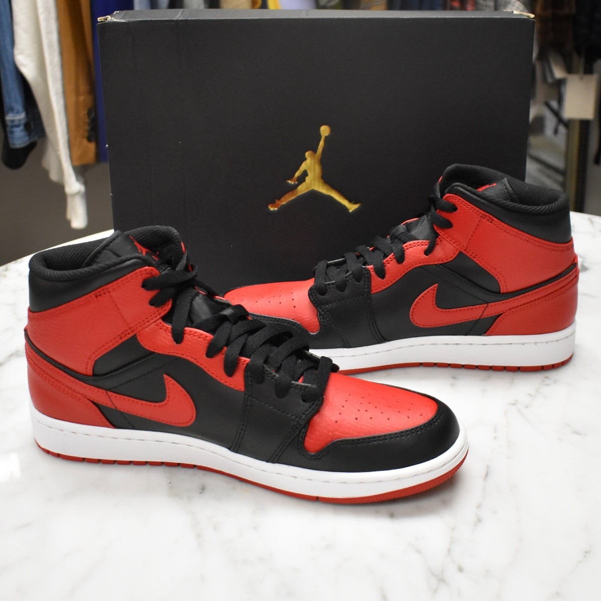 Size 9.5 - Jordan 1 Mid Banned 2020 for sale online | eBay