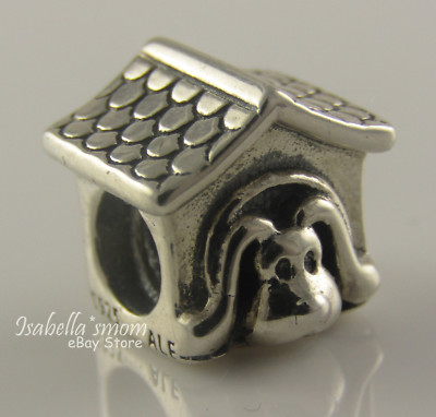 Retired DOG HOUSE Authentic PANDORA Silver PUPPY Red Charm
