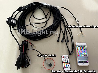 Parts: Remote & Bluetooth 8Way Control wire for CHASING LED Strips Wheel Lights