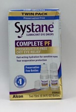Systane Complete PF Lubricant Eye Drops Two 10 mL Bottles Exp 7/26