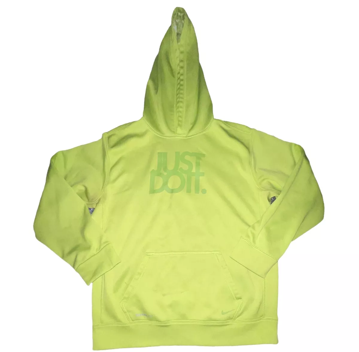 Youth Nike Lime Green Therma Fit Hoodie Sweatshirt Size Extra Large STAINS