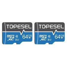 Topesel TF-B-tf card Micro SD Card with Adapter, 2Pack/64GB