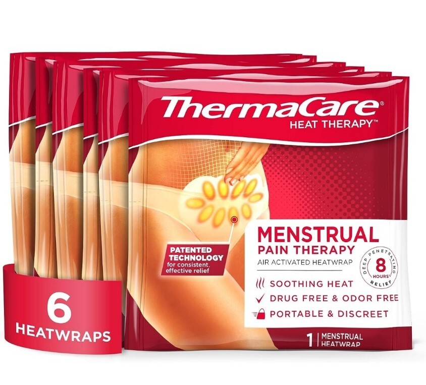(6) Portable Menstrual Heating Pad Period Pain Relief Heat Patches Wraps Cramps 