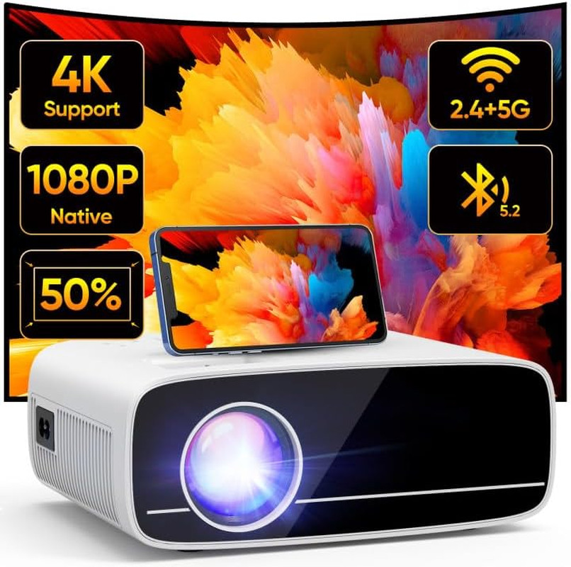 Proiettore Gaming 1080P 15000L - 5G WiFi Basso Lag per PS5 e Xbox