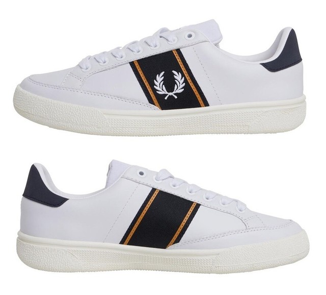 fred perry aubrey leather trainers