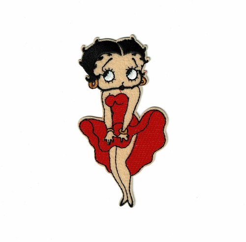 4 Zoll BETTY BOOP Windy Day Aufbügeln bestickte Aufnäher Aufnäher Kostenloser Versand - Bild 2 von 2