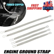 5Pc Universal Tinned Copper Engine Ground Strap Truck/Car Set 3-10" AND 2-13"