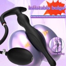 Men Silicone Inflatable Penis Plug Dilator Urethral Expander Stretcher With Pump
