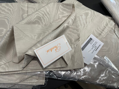 Pratesi Italy New 2pc Euro Shams 100% Jacquard Neo Moire Ivory/ Pearl 70% off