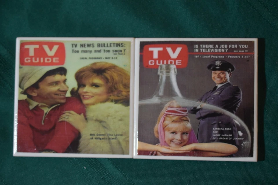 6 Vintage TV Guide  Coasters Size (3 7/8 X 3 7/8) In Great Condition - Image 4 of 4