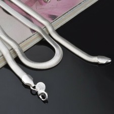 925 Silver plated Flat 6MM Snake Chain Necklace birthday Xmas gift