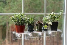 LaBrinx Designs Large Suction Cup Shelf - Live Plants, Windows, and Bathro