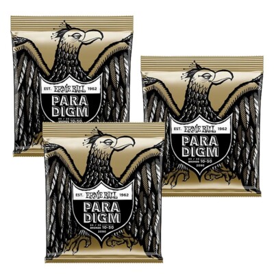 Ernie Ball 2090 Paradigm Extra Light 80/20 Bronze Strings, 10-50, 3PK, #P02090-3