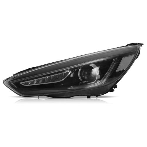 Fits 2015-2018 Ford Focus Sequential LED Projector Headlights Black Front Lamps - Picture 2 of 17