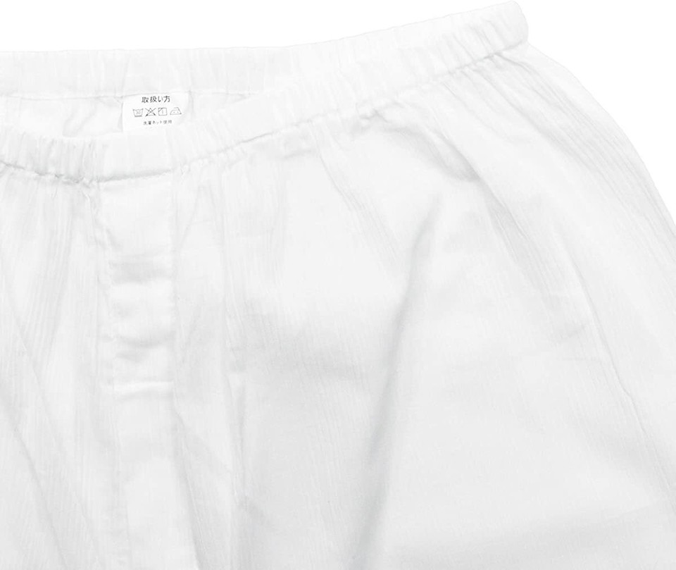 Japanese Men's Traditional Kimono inner under Pants Suteteko White