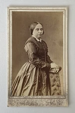 Old Antique Emil Buhler CDV Photo Victorian German Lady Woman Mannheim Germany