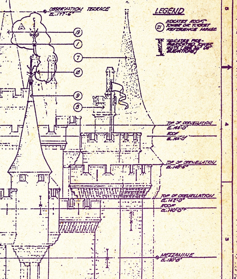 ¡PÓSTER del plano del castillo de Disney World! (hasta 24" x 36") - 1969 - Vintage Foto 4 de 4