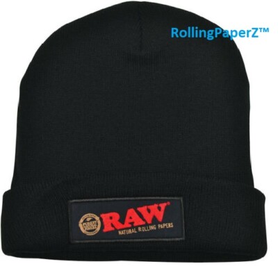 Raw Rolling Papers Beanie Toboggan Hat - Black - One Size fits