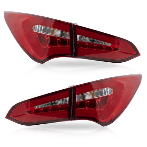 Custom RED CLEAR LED Fiber Optic Taillights for 2013-2018 Hyundai Santa Fe Sport