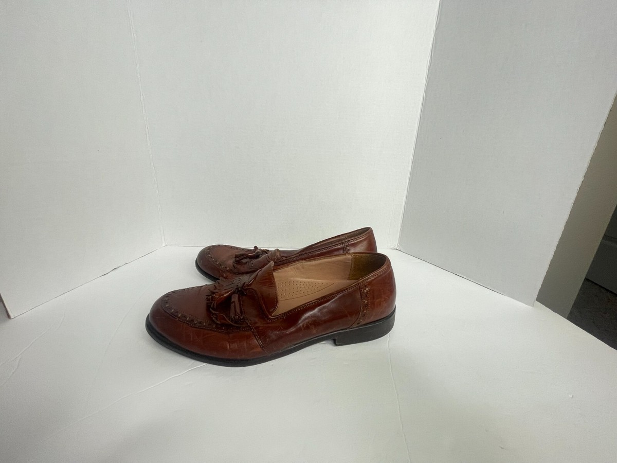 Men\'s Cable & Co Brown Leather Loafers Cable & Co. Shoes Mens 9.5 Kiltie Loafers Brown Leather Made  main image 2
