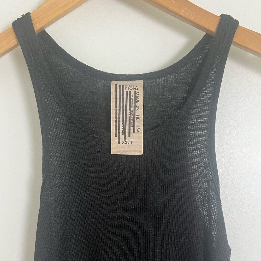 Free People Black Basic Lightweight Racerback Tan… - image 2