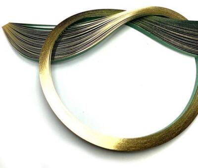 Quilled Creations, Paper Stripes, Gold Edge on Forest Green Quilling Paper 1/8'' 
