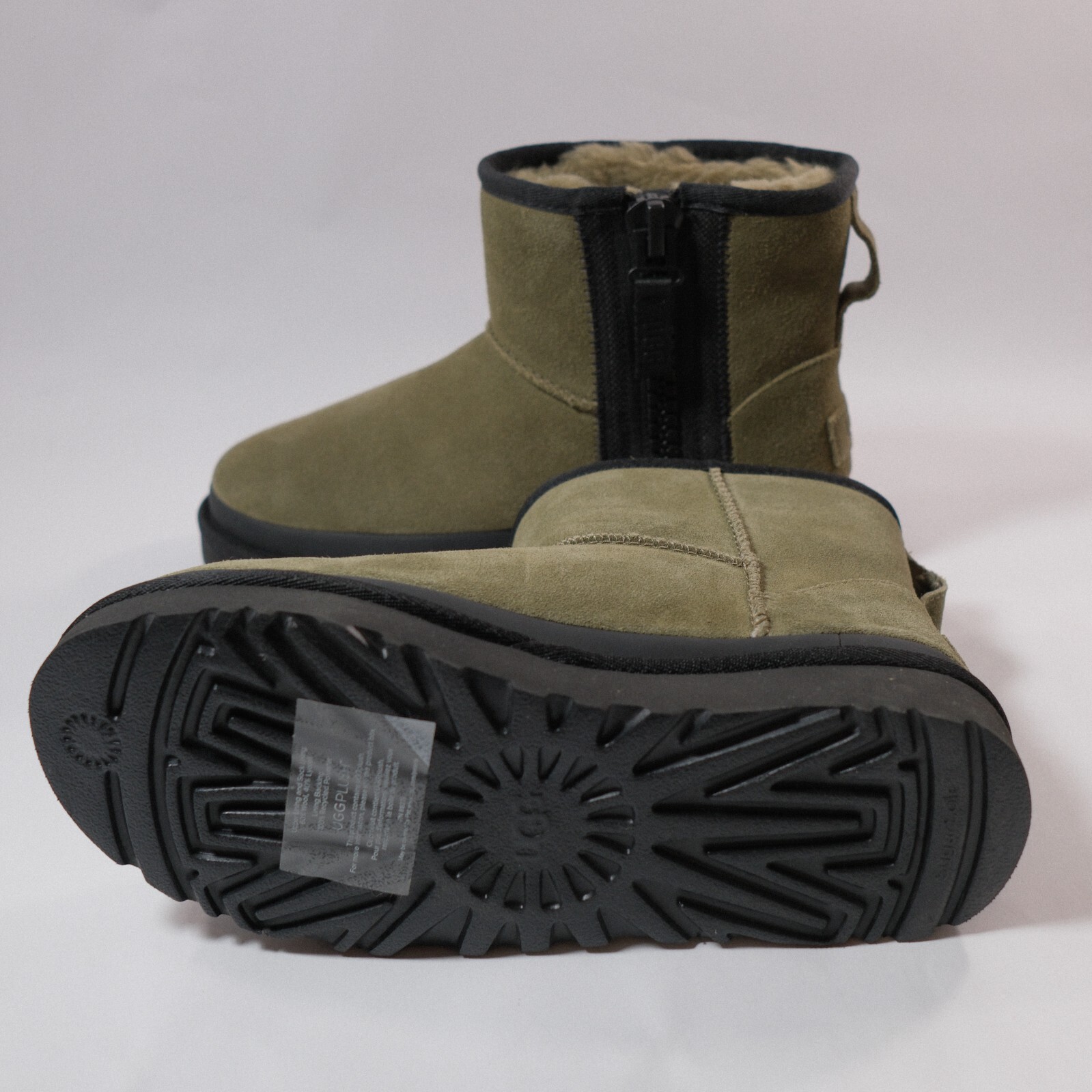UGG Women's Classic Mini Zipper Tape Logo Boot Burnt Olive 1144034 Size 6 image 6