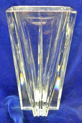 Lenox Ovations "Crosswinds" Crystal Vase, 10", Contemporary Linear Design, VG - Picture 8 of 13